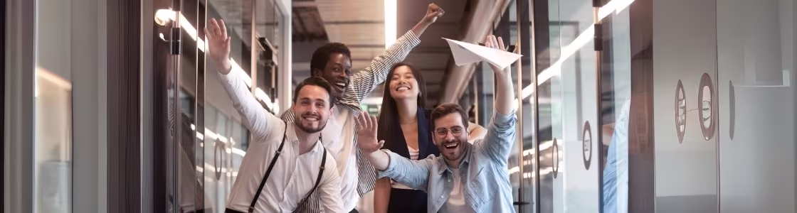 An SDR prospecting team celebrates an effective outreach campaign