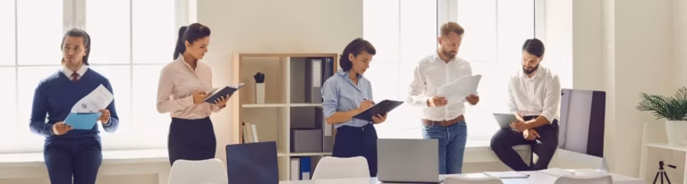 Sales team using advanced sales outsourcing services tools.