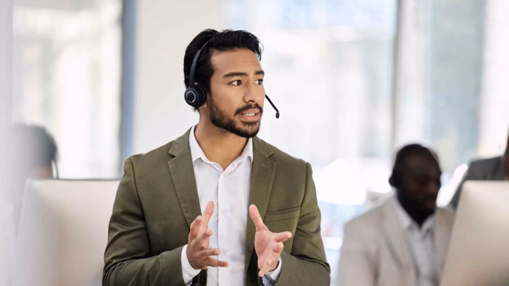 A fractional sales consultant connecting by phone with a prospect
