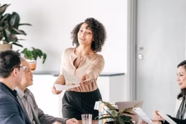 Meeting of employees providing sales development services.