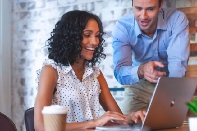 Two professionals planning with SEO writing services