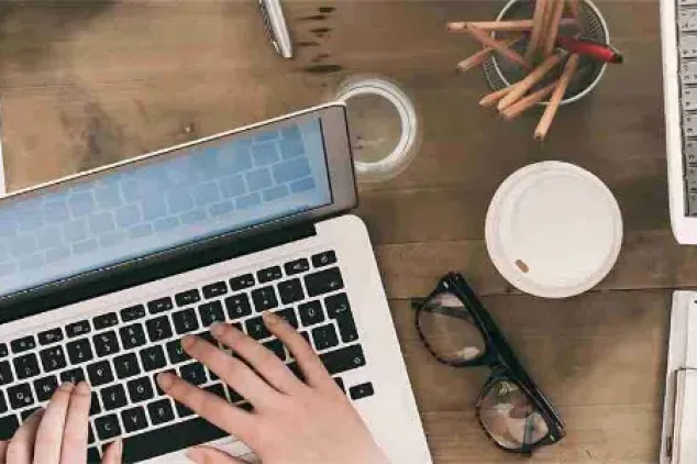 Business team busy with laptops